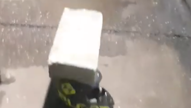 WATCH: Crash helmet gets crushed far too easily